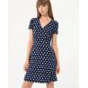 Vestido Surkana corto crepe estampado Marino