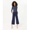 Pantalón Surkana cropped ancho liso Marino