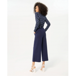 Pantalón Surkana cropped ancho liso Marino