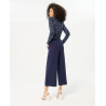 Pantalón Surkana cropped ancho liso Marino