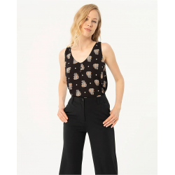 Pantalón Surkana recto elástico liso Negro