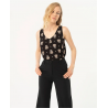 Pantalón Surkana recto elástico liso Negro