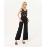 Pantalón Surkana recto elástico liso Negro