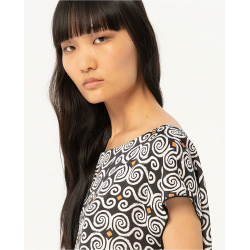 Camiseta Surkana satén manga corta estampada Negro
