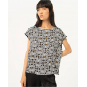 Camiseta Surkana satén manga corta estampada Negro