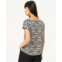 Camiseta Surkana satén manga corta estampada Negro