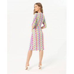 Vestido Surkana midi elástico estampado Multi