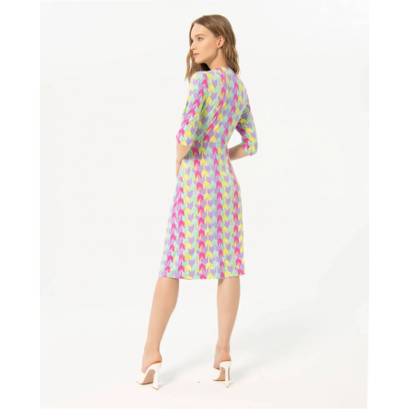 Vestido Surkana midi elástico estampado Multi