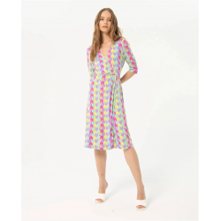 Vestido Surkana midi elástico estampado Multi