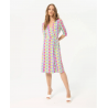 Vestido Surkana midi elástico estampado Multi