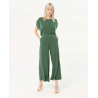 Pantalón Surkana cropped ancho y elástico liso Kaki