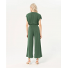 Pantalón Surkana cropped ancho y elástico liso Kaki