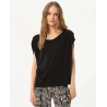 Camiseta Surkana manga drapeada lisa Negra