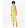 Vestido Surkana largo camisero estampado Verde