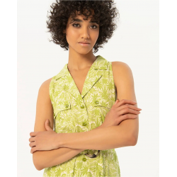 Vestido Surkana largo camisero estampado Verde