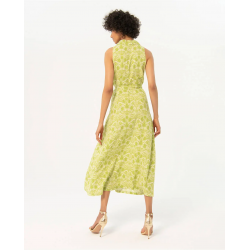 Vestido Surkana largo camisero estampado Verde