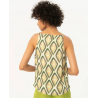 Top Surkana tirantes de satén estampado Verde
