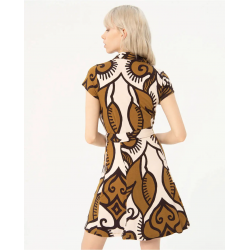 Vestido Surkana corto camisero estampado Kaki