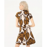 Vestido Surkana corto camisero estampado Kaki