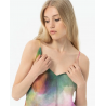Top Surkana tirantes finos y cuello V estampado Multi