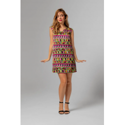 Vestido Lolina cuello pico Floreciendo