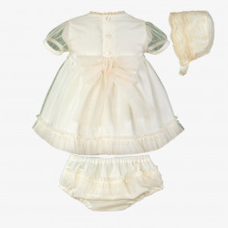Vestido bebe con braguita y gorro