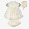 Vestido bebe con braguita y gorro