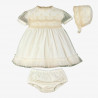 Vestido bebe con braguita y gorro